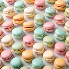 Obraz premium colorful macaroons on a wooden background