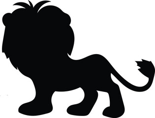 Lion Silhouette Vector – Wild Animal Outline Illustration