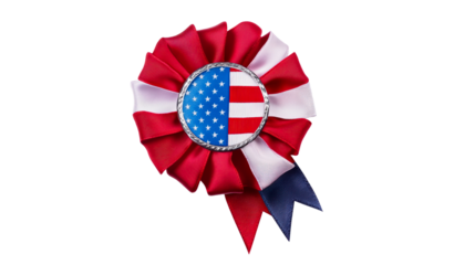 Ribbon rosette with American flag emblem