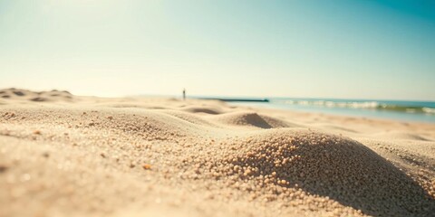 Sun-drenched beach sand, fine texture, bright glare, background, fine