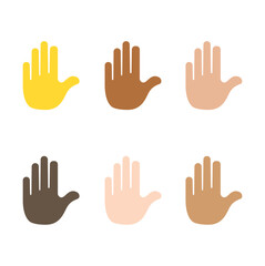 raised hand emoji symbol sign icon vector illustration isolated flat