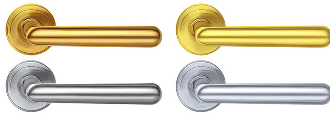 Door handles in gold and silver finishes
