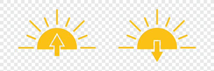 Sun and moon icons set. Dark and light mode symbol. Daytime sunset, sun, moon icon set. Day and night vector icons set. Morning sunrise, noon sun, and night moon. planning, or weather design. 