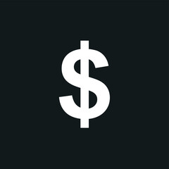 Obraz premium White dollar sign symbol on a dark background