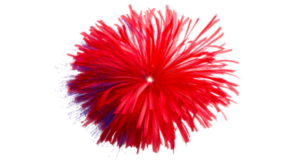 Abstract Red and Blue Explosive Texture on Transparent PNG
