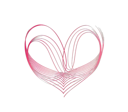 Abstract heart design composed of many interwoven, thin, colorful lines creating a textured, vibrant, and dynamic shape against a black background - Powered by Adobe