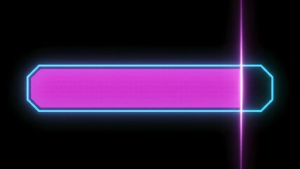 Futuristic Neon Progress Bar with a Vertical Beam of Light , Cyberpunk Loading Indicator with Glowing Blue Borders and Pink Filling - Powered by Adobe
