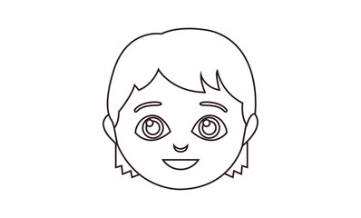 Child kid head face cute funny children emoji symbol sign icon vector illustration isolated flat
