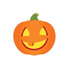 halloween pumpkin jack-o-lantern orange vegetable fall autumn decoration emoji symbol sign icon vector illustration isolated flat