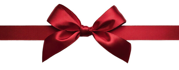 A crimson satin ribbon bow atop a dark background