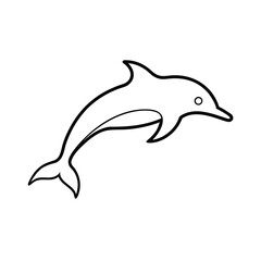 Obraz premium dolphin outline silhouette jumping simple jumping Suitable for logos icons