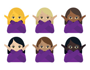 Person Gesturing No Hands Crossed X No can Do - No Good - Nope - No Deal - emoji symbol sign icon vector illustration isolated flat