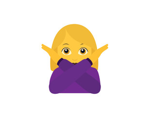 Person Gesturing No Hands Crossed X No can Do - No Good - Nope - No Deal - emoji symbol sign icon vector illustration isolated flat
