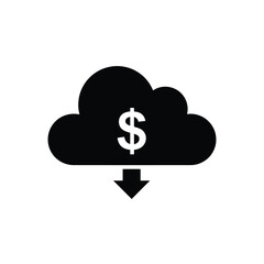 Cloud with dollar sign and download arrow icon