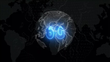 6G, concept of future technology on the transparent background. Motion graphics of  6G network wireless systems and internet of things. Advanced technology. 4k video animation. - Powered by Adobe