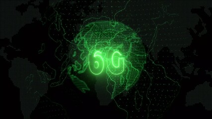 6G, concept of future technology on the transparent background. Motion graphics of  6G network wireless systems and internet of things. Advanced technology. 4k video animation. - Powered by Adobe