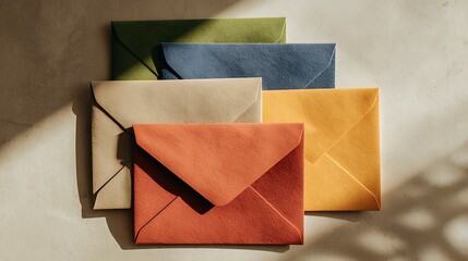 envelope on a wooden background