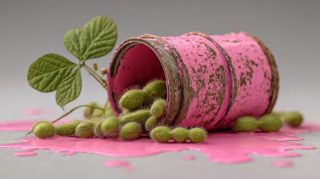 Malathion insecticide spills onto organic soybean plant in Mato Grosso, Brazil