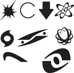 Icon Packs Y2K. Geometric Shapes EPS for Streetwear Graphic Design