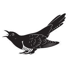 Refined Outline Cuckoo Silhouette – Cuckoo Vector for High-End Design Projects – Black Vector of Cuckoo

