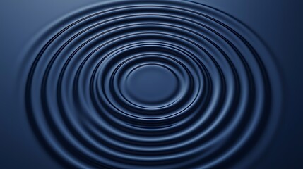 Obraz premium A serene image of concentric ripples in water, showcasing tranquility and movement in a deep blue setting.