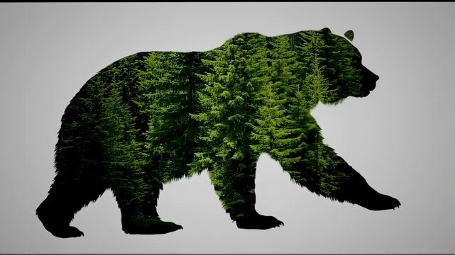 green bear on a black background