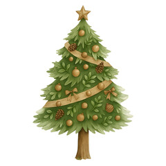 Watercolor Christmas Tree – Festive Holiday Decoration