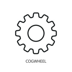 Cogwheel thin line vector icons.