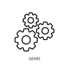 Gear thin line vector icons.