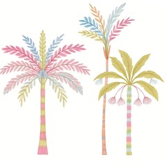 Obraz premium Tropical palm tree vector illustration perfect for beach summer designs
