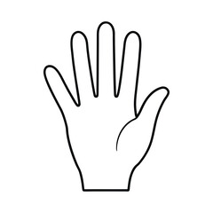 Obraz premium human hand outline palm view simple vector Simple illustration hand