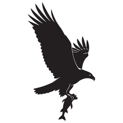 Dominant Gaze Eagle Silhouette – Eagle Vector Illustration for Branding Excellence – Eagle Illustration – Bird Silhouette – Silhouette of Eagle

