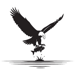 Fearless Spirit Eagle Silhouette – Eagle Vector Graphic for High-End Design Projects – Eagle Illustration – Bird Silhouette – Silhouette of Eagle

