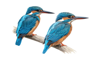 Fototapeta premium Kingfisher hid illustrations on white background.01