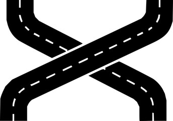 Fototapeta premium Pathways of Progress: A symbolic representation of interconnected roads converging and diverging, illustrating the concept of direction, decisions, and movement forward. 