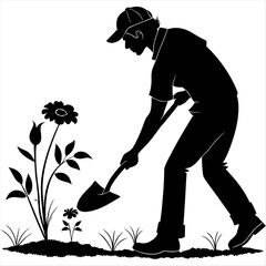 Man Planting Flower  trees
