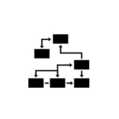 Black flowchart diagram isolated on white background