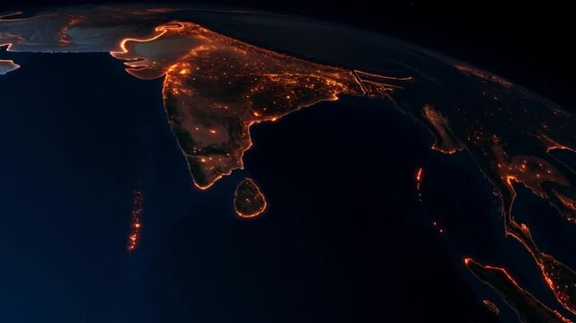Earth's night lights over South Asia