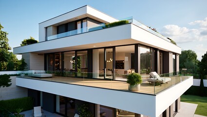Modern Luxury Villa with Panoramic Views and Open Floor Plan for Upscale Living and Architectural Excellence in a Serene Setting