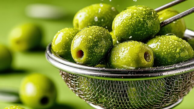 Low-angle macro of stainless-steel olive destoner processing organic olives in Andalusia