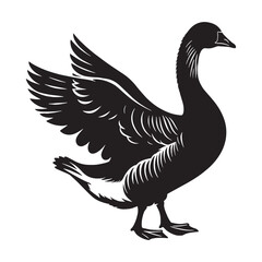 Majestic Goose Silhouette – Goose Vector Graphic for Elegant Design Needs – Goose Illustration – Bird Silhouette – Silhouette of Goose

