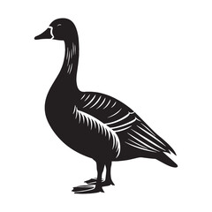 Bold Goose Silhouette – Goose Vector Design for Timeless Graphic Projects – Black Vector of Goose

