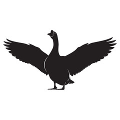 Graceful Goose Silhouette – Goose Vector Shape for High-Resolution Projects – Goose Illustration – Bird Silhouette – Silhouette of Goose

