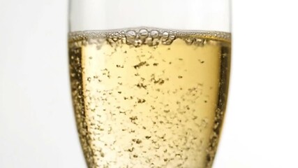 Clear glass of champagne Sparkling bubbles rise through the golden liquid - Powered by Adobe