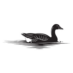 Refined Goose Silhouette – Goose Vector Graphic for Artistic and Commercial Use – Black Vector of Goose

