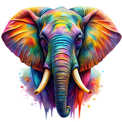 Obraz premium Vibrant Rainbow Elephant A Colorful Artistic Rendering