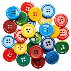 Fototapeta premium Colorful buttons pile, close-up studio shot, craft background, sewing supplies