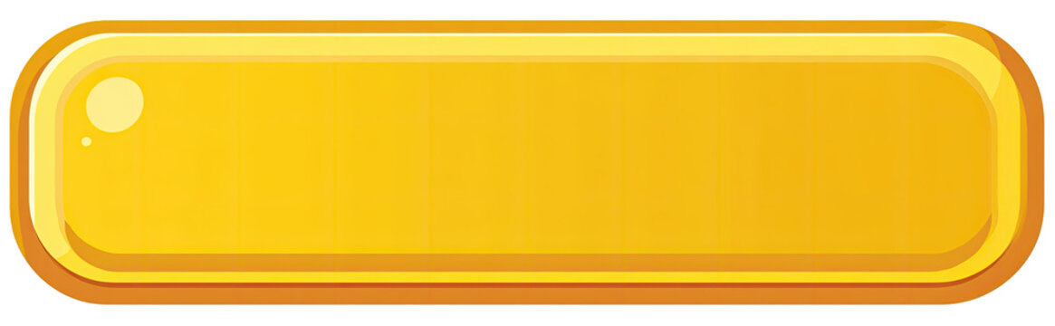 A bright, solid, horizontal rectangular button with a gold/yellow color.  A slightly lighter shade of gold/yellow is used for highlights and inner shadowing. 