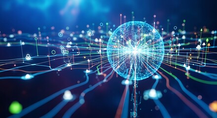 Abstract technology network connection digital data background concept