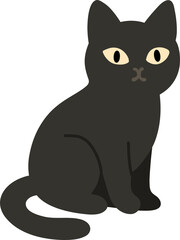 Illustration of Sitting Black Cat